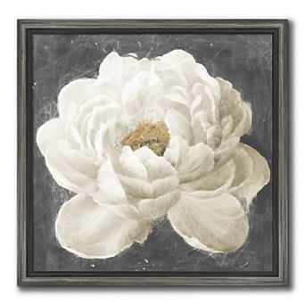 COURTSIDE MARKET White Flower Framed Canvas Wall Art