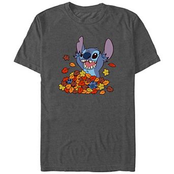 Disney's Lilo & Stitch Leaf Pile Fun Stitch Men's Graphic Tee