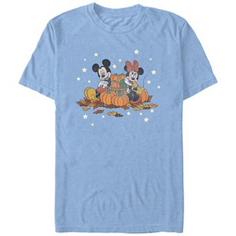 Disney's Mickey Mouse And Minnie Pumpkin Harvest Men's Graphic Tee