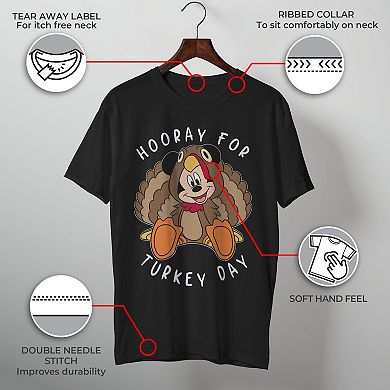 Disney's Mickey Mouse Hooray For Turkey Day Men's Graphic Tee