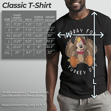Disney's Mickey Mouse Hooray For Turkey Day Men's Graphic Tee
