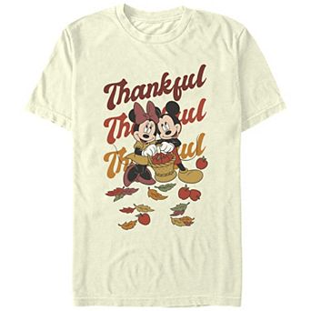 Disney's Mickey Mouse And Minnie Feeling Thankful Men's Graphic Tee