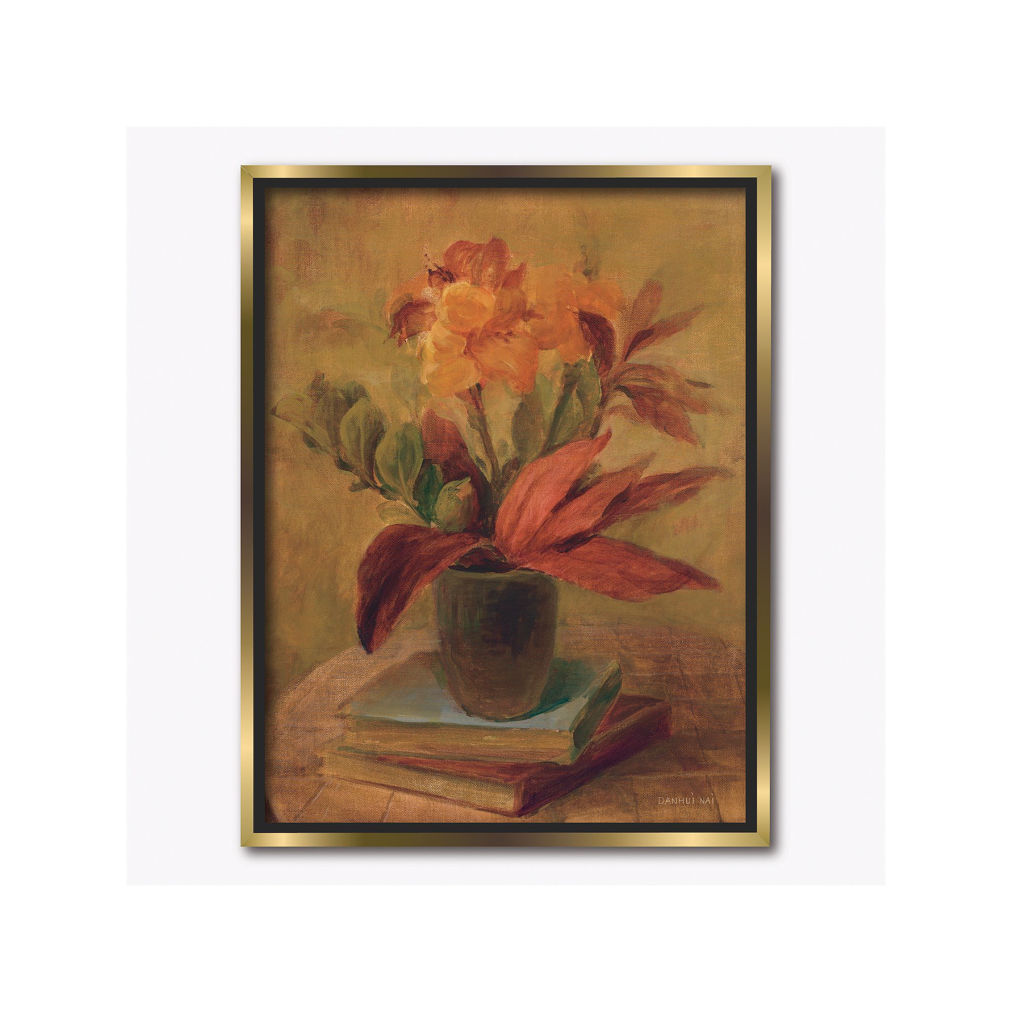 COURTSIDE MARKET Tropical Bouquet I Framed Canvas Wall Art, Multi Color