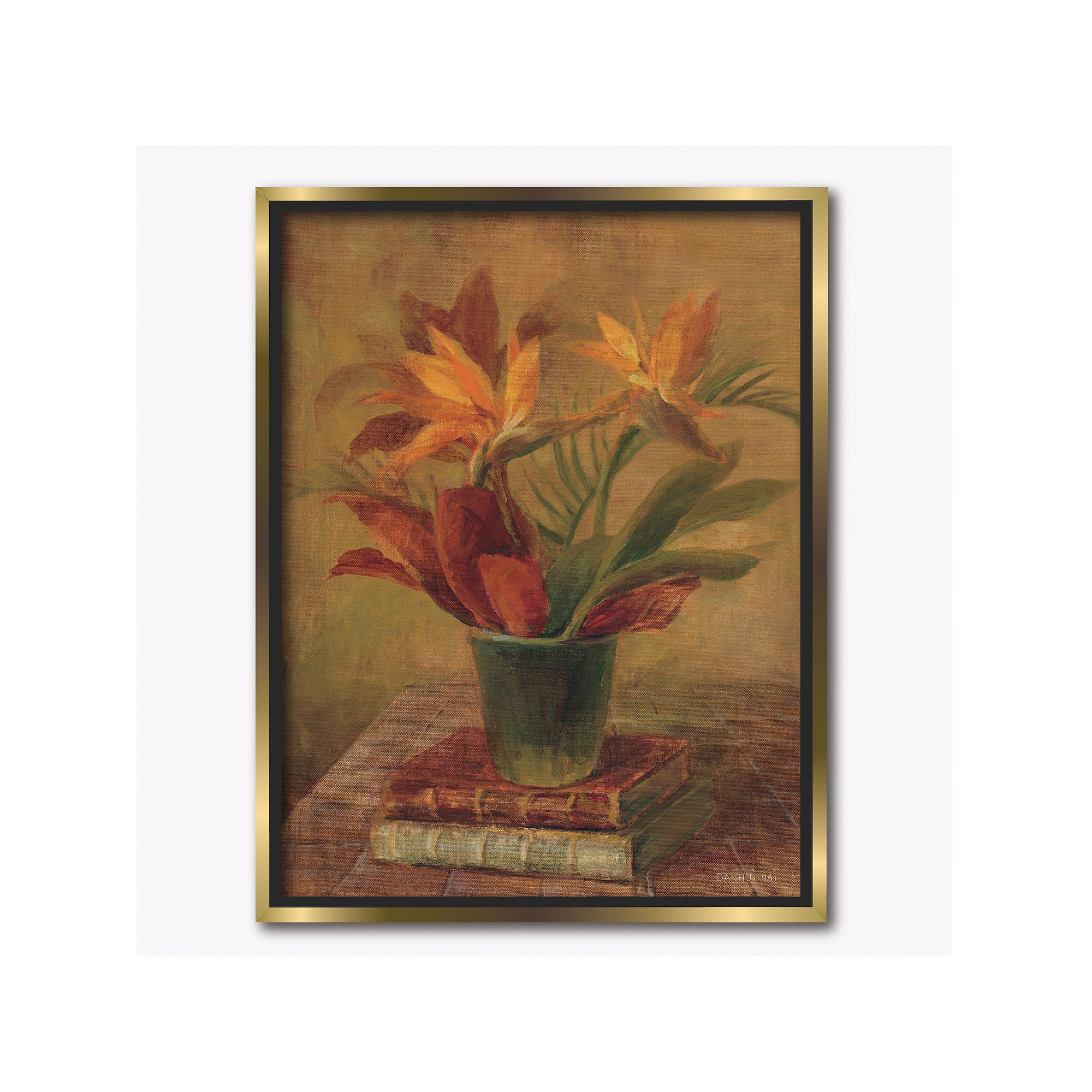 COURTSIDE MARKET Tropical Bouquet II Framed Canvas Wall Art, Multi Color