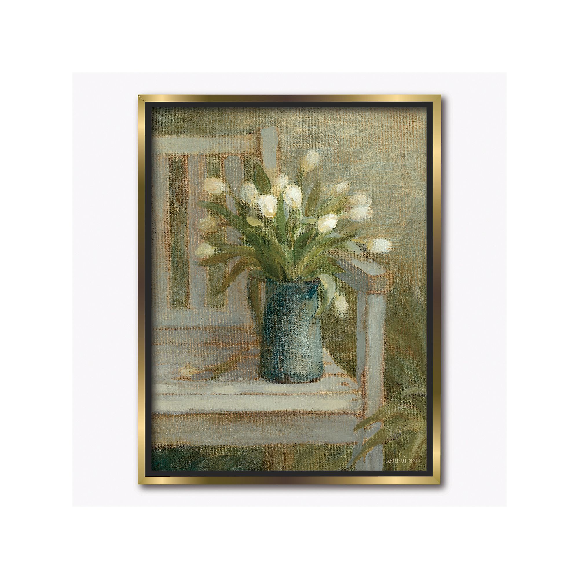COURTSIDE MARKET Tulip Bouquet Framed Canvas Wall Art, Multi Color