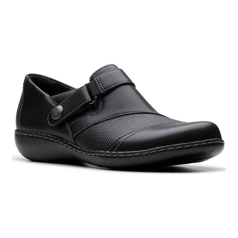 Clarks® Ashland Gem Women's Leather Shoes, Size: 7, Black