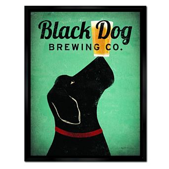 COURTSIDE MARKET Black Dog Brewing Co Framed Canvas Wall Art