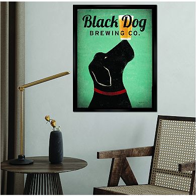 COURTSIDE MARKET Black Dog Brewing Co Framed Canvas Wall Art