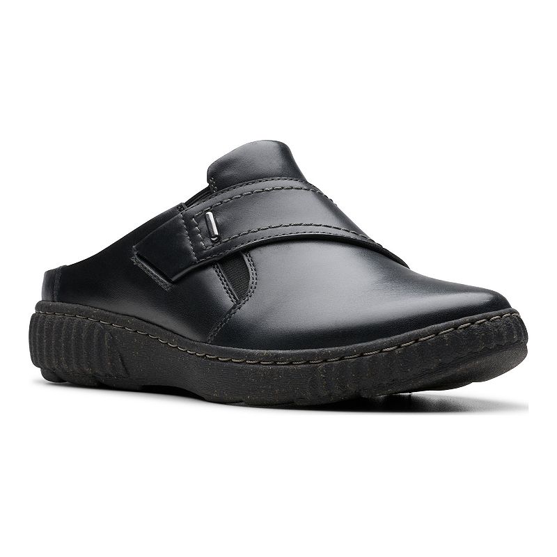 Clarks® Caroline Bay Women's Leather Slip-On Shoes, Size: 9, Black