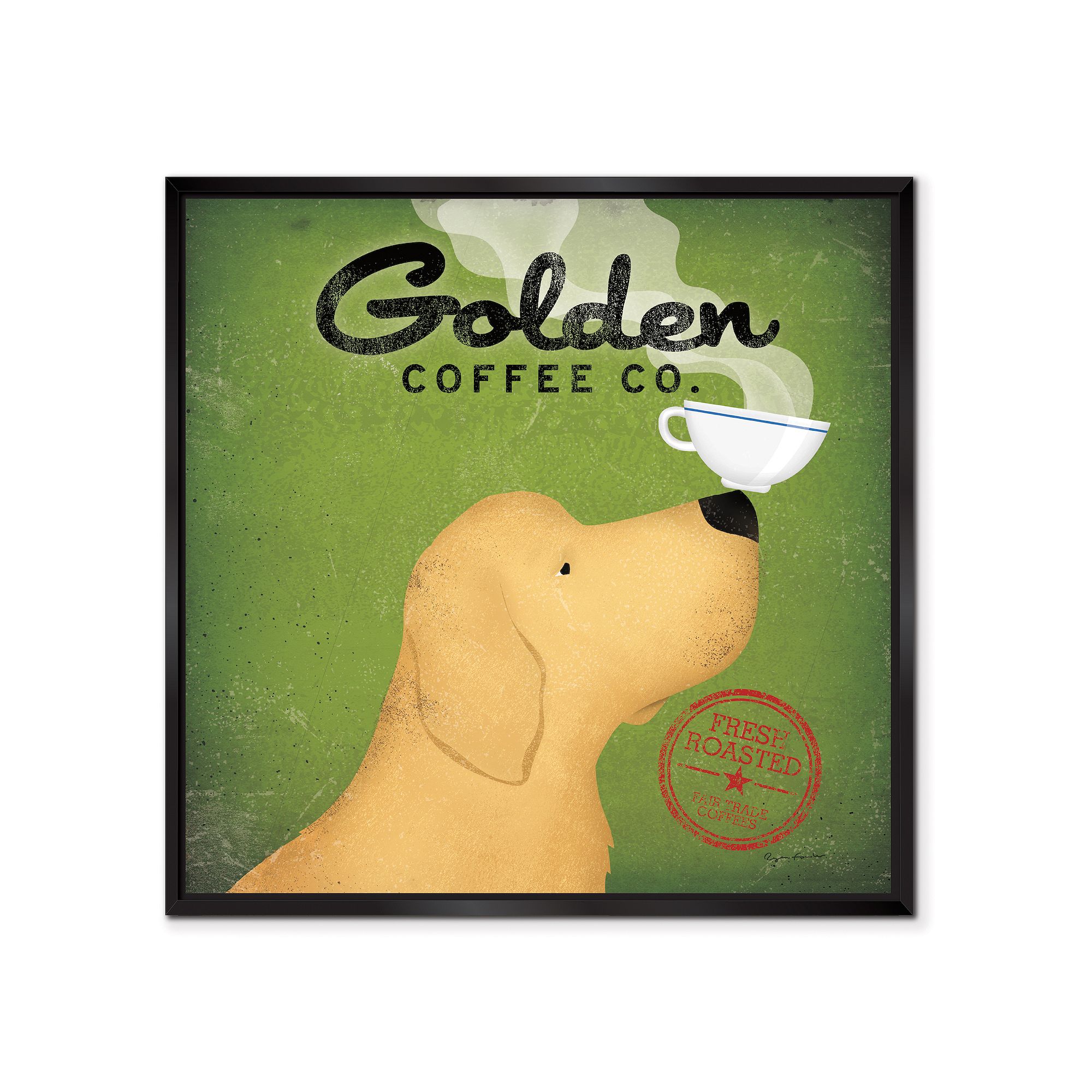 COURTSIDE MARKET Golden Coffee Co. Framed Canvas Wall Art, Multi Color