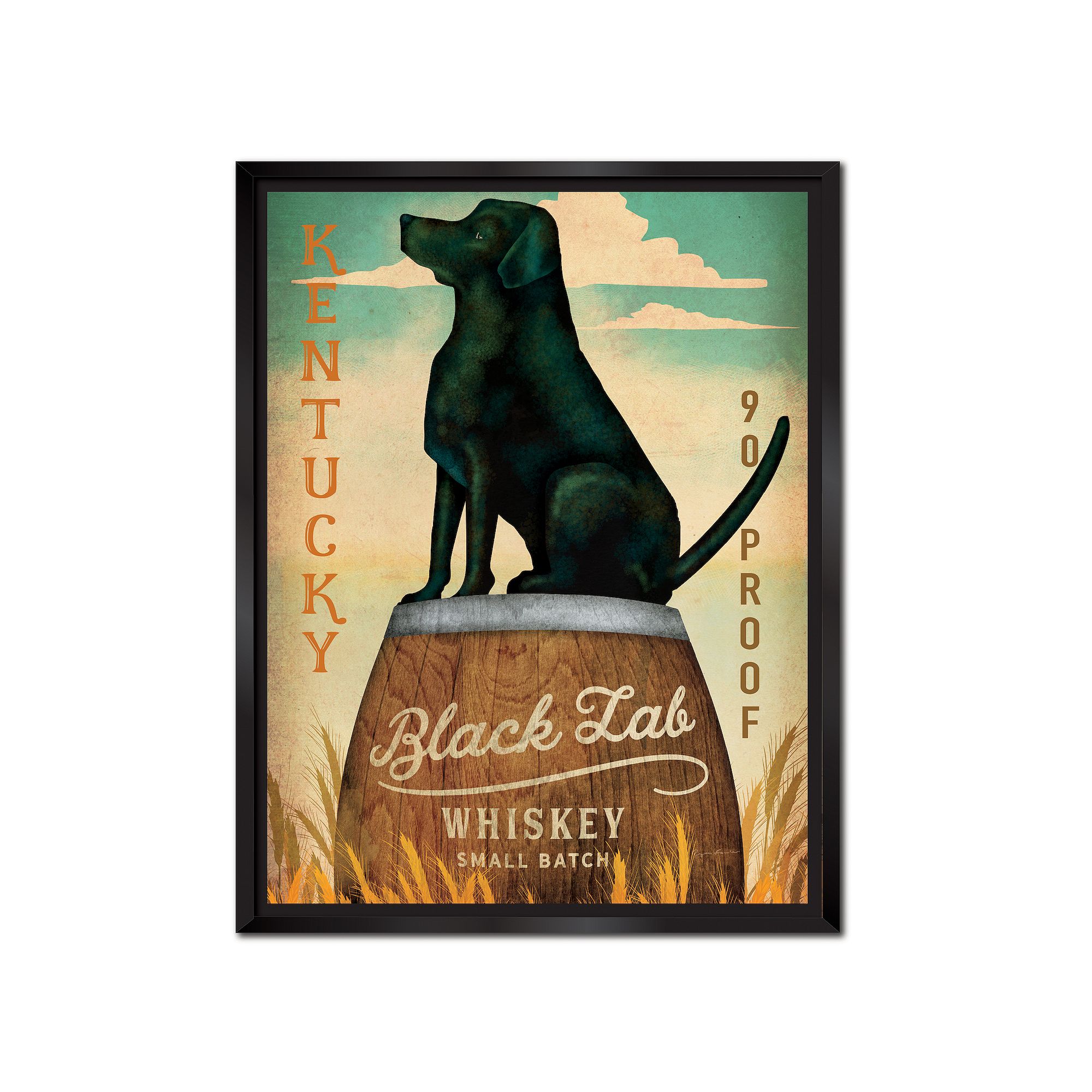COURTSIDE MARKET Whiskey Kentucky Framed Canvas Wall Art, Multi Color