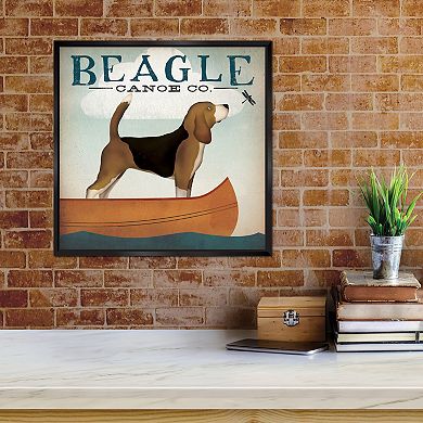 COURTSIDE MARKET Beagle Canoe Co. Framed Canvas Wall Art