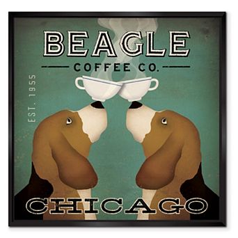 COURTSIDE MARKET Beagle Chicago Framed Canvas Wall Art