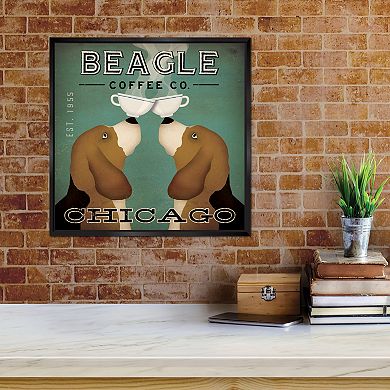 COURTSIDE MARKET Beagle Chicago Framed Canvas Wall Art