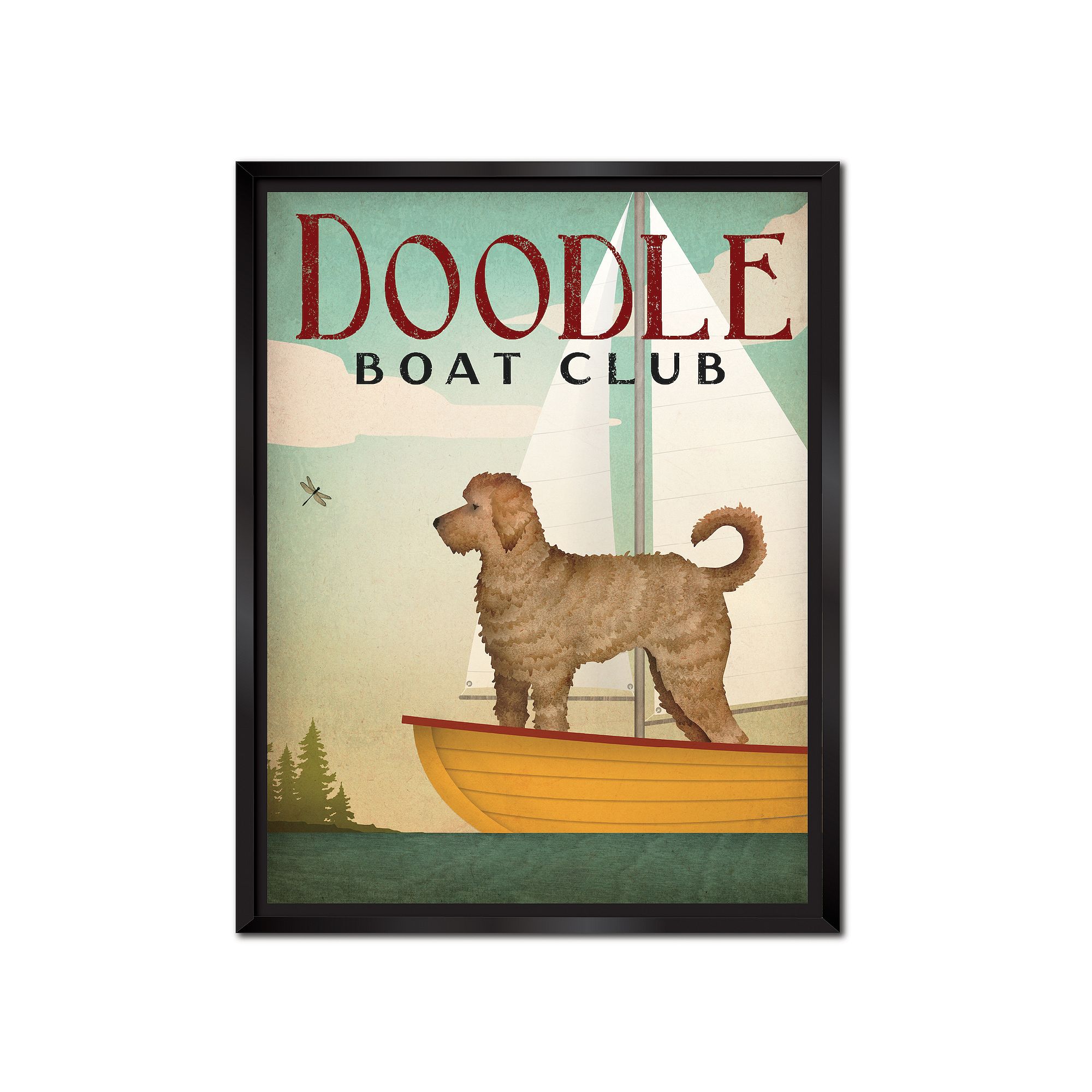 COURTSIDE MARKET Doodle Sail Framed Canvas Wall Art, Multi Color