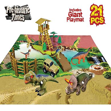 Red Box Toy Pre-Historic Times Dinosaur Park with T-Rex & Triceratops Toys