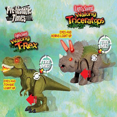 Sbabam Funny Box - Dominateurs Préhistoriques : Lot De 3 Dinosaures Extensibles Avec Effets Spéciaux (T-Rex, Tricératops Et Plus) - Jouet Kiosque Pour Enfants Dès 3 Ans - Lumineux Et Hydrochromique