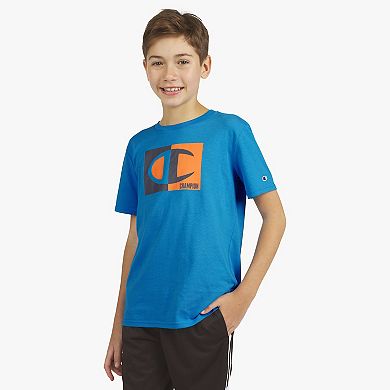 Boys 8-20 Champion® Split Color Logo Short Sleeve Graphic Tee