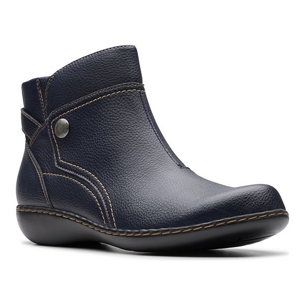 Clarks navy boots on sale