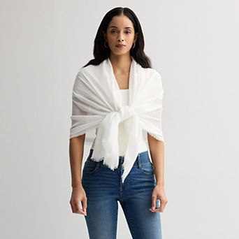 Women's Nine West Solid Oversized Gauze Wrap Scarf