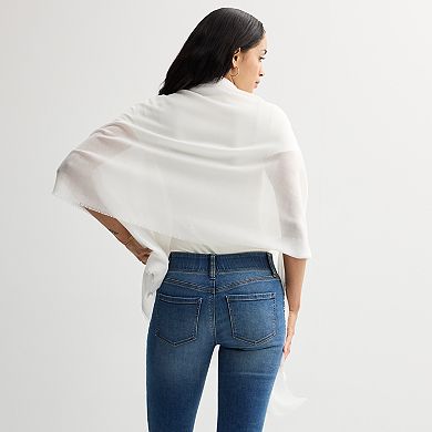 Women's Nine West Solid Gauze Wrap Scarf