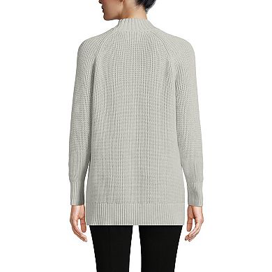 Women's Lands' End Easy Fit Mock Neck Tunic Sweater