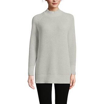 Women's Lands' End Easy Fit Mock Neck Tunic Sweater