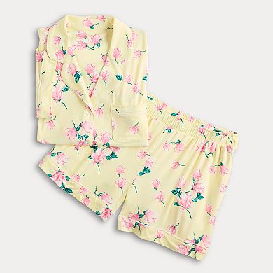 Women's Draper James 2-Piece Short Sleeve Notch Pajama Top & Pajama Shorts Set