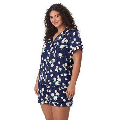 Plus Size Draper James 2-Piece Short Sleeve Notch Pajama Top & Pajama Shorts Set