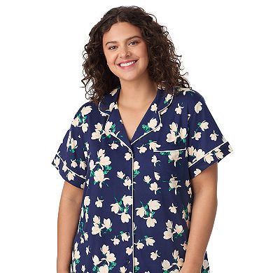 Plus Size Draper James 2-Piece Short Sleeve Notch Pajama Top & Pajama Shorts Set