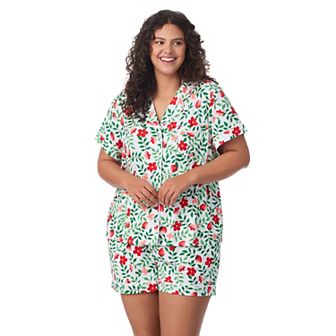Plus Size Draper James 2 pc Short Sleeve Notch Pajama Top & Pajama Shorts Set