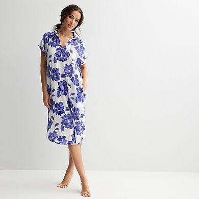 Women's Draper James Woven Collared Midi Sleep Dress