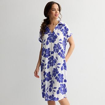 Women's Draper James Woven Collared Midi Sleep Dress