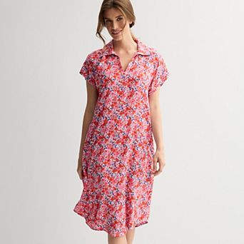 Women's Draper James Woven Collared Midi Sleep Dress
