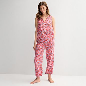 Women's Draper James 2 pc Pajama Tank & Cropped Pajama Pants Sleep Set