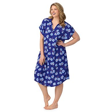 Plus Size Draper James Woven Collared Midi Sleep Dress