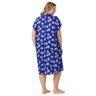 Plus Size Draper James Woven Collared Midi Sleep Dress