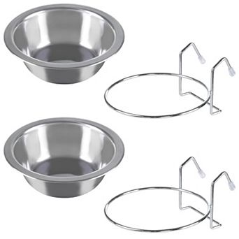 PetMaker Stainless Steel Hanging Dog Bowl Set