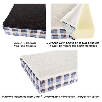 PetMaker Dog Bed Replacement Cover Duvet with Sherpa Top
