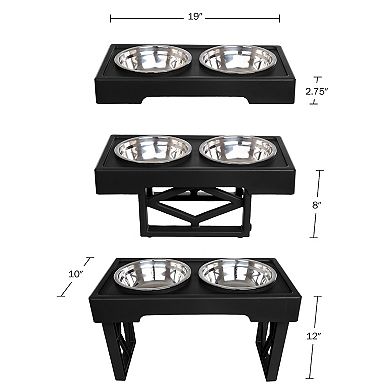 PetMaker Adjustable Raised Dog Bowl Stand