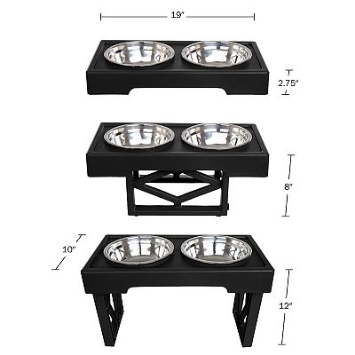 PetMaker Adjustable Raised Dog Bowl Stand