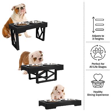PetMaker Adjustable Raised Dog Bowl Stand