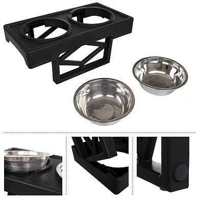 PetMaker Adjustable Raised Dog Bowl Stand