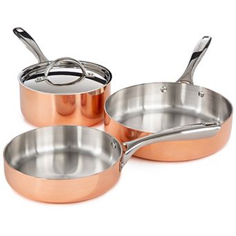 BergHOFF Vintage 4 pc Tri-Ply Copper Cookware Set with Lids