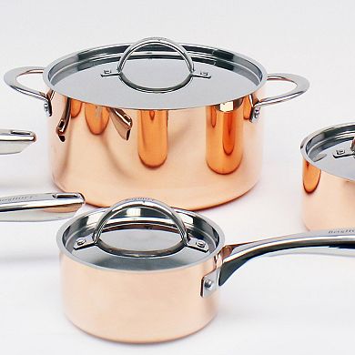 BergHOFF Vintage 6 pc Tri-Ply Copper Cookware Set with Lids