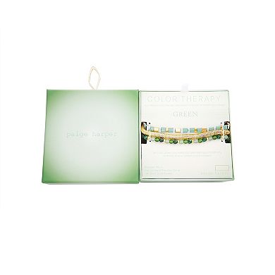 Paige Harper Color Therapy Gold Tone Gemstone 3-piece Bracelet Set