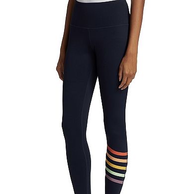 Women’s Navy Leggings with Rainbow Stripes