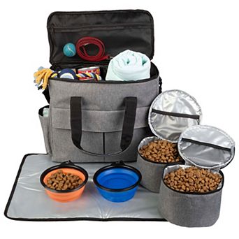 PetMaker Dog Travel Bag with Large Bowls