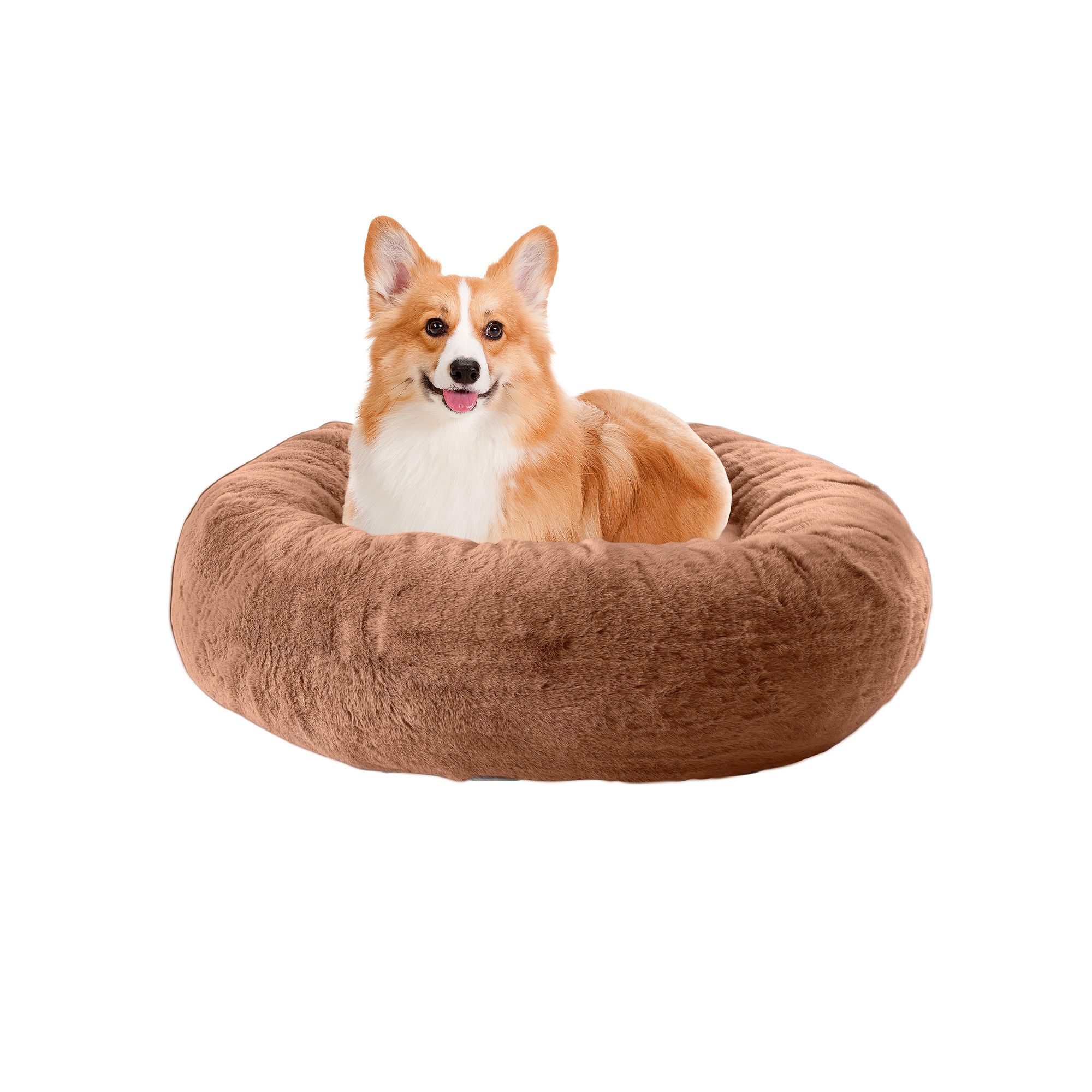 PetMaker 30-in. Medium Pet Donut Dog Bed, Beige Khaki