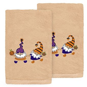 Linum Home Textiles Halloween Gnomes Embroidered Luxury 100% Turkish Cotton 2 pc Hand Towel Set